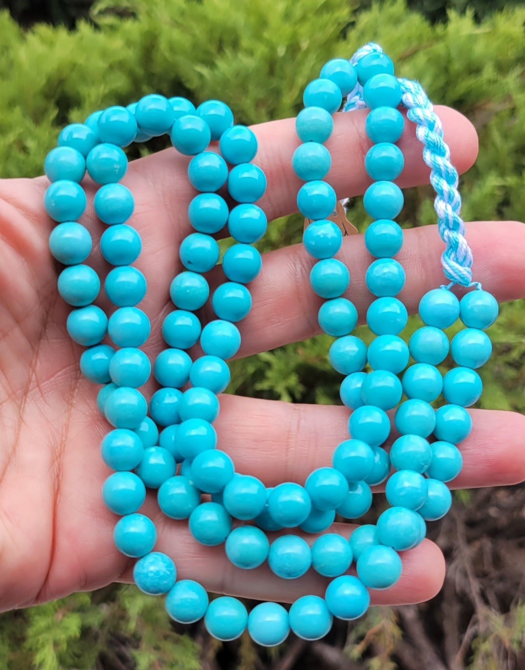One Strand Natural Sleeping Beauty Turquoise Round Beads 9mm