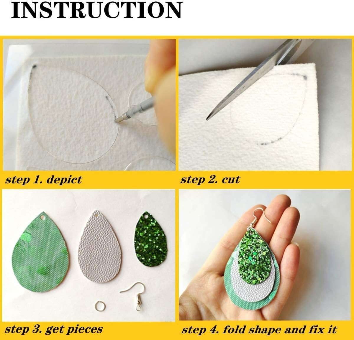 DIY Reusable Earring Template with 2 Faux Leather Sheets – Modern Jewelry Craft