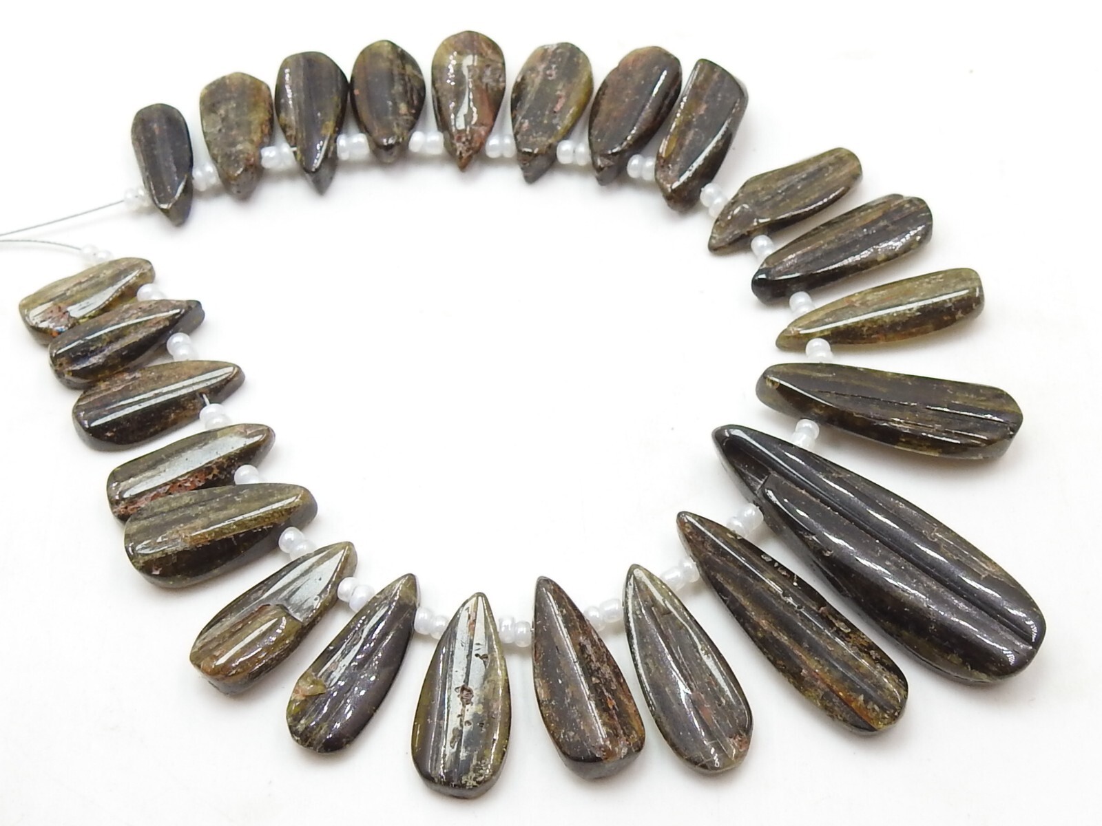 Chrome Diopside Natural Polished Rough Durzi Briolette 8Inch 11X7To36X11MM RB-4
