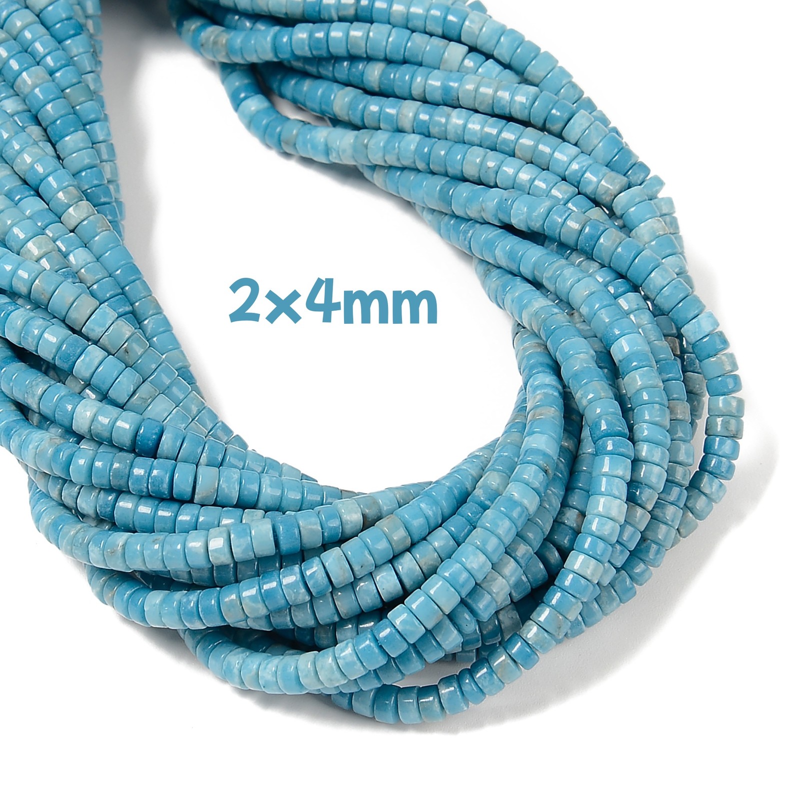 Larimar Quartz Heishi Disc Beads Size 2x4mm 3x6mm 15.5” Strand