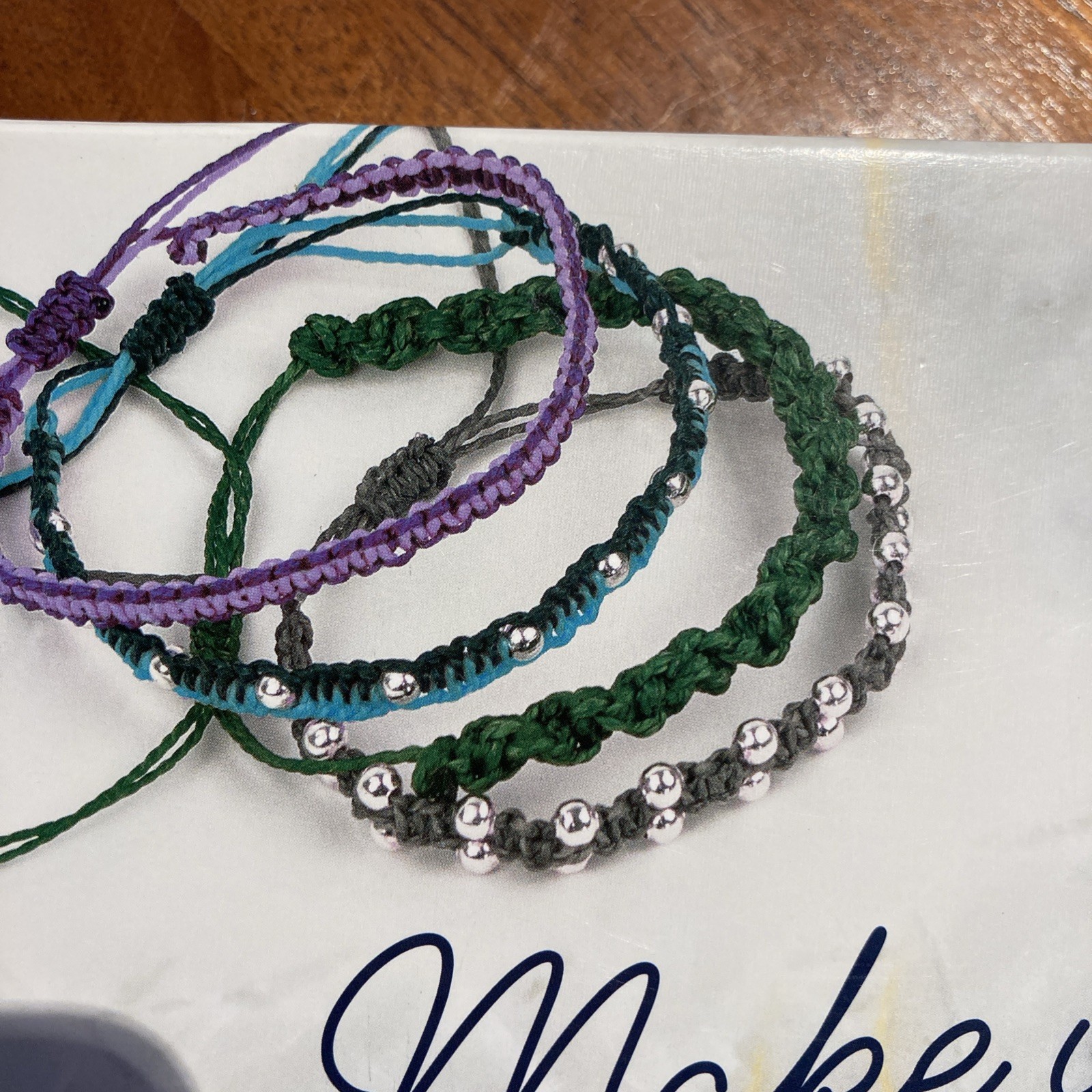 Bracelets Friendship Making Kit Waxed Cords Beads Teen/Adult + Instructions NEW