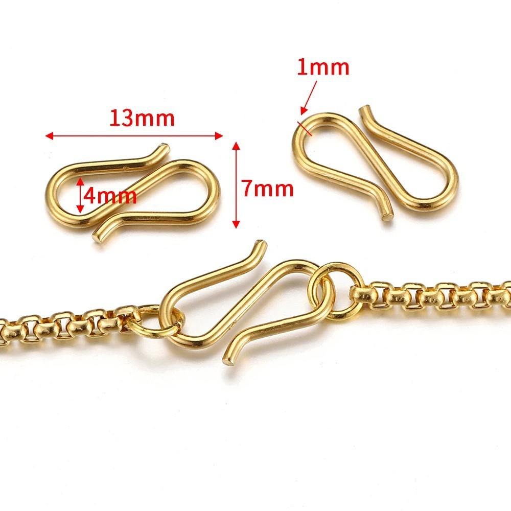 20pcs Stainless Steel Gold S Shape Clasps DIY Necklace Bracelet Hook Connectors