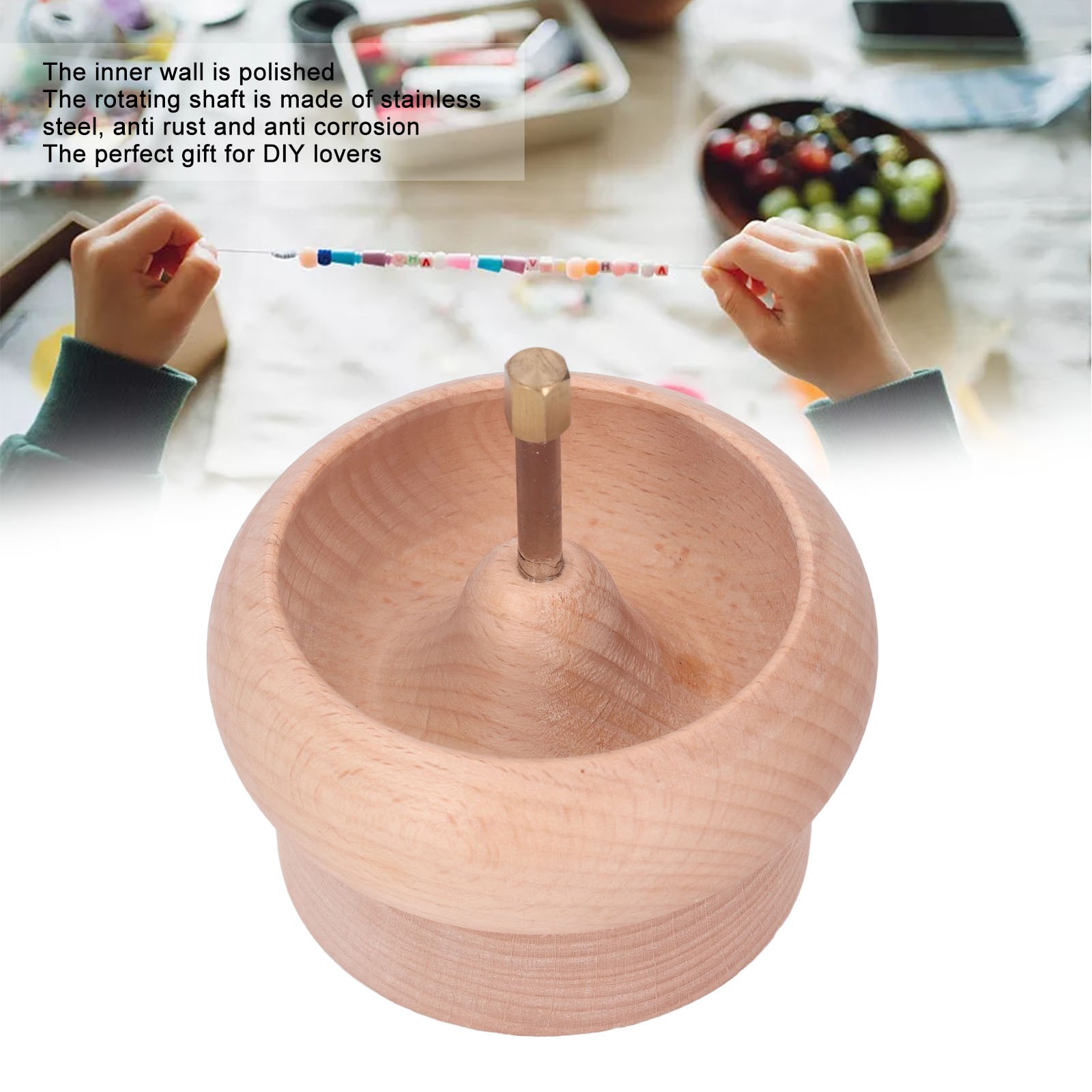 Wooden Bead Spinner For Quick Beading For DIY Lovers Easy To Use