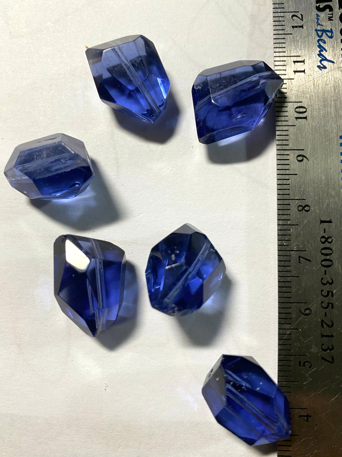 Vintage Faceted Glass Crystal Nugget Beads 16mm, 20mm 26mm 28mm