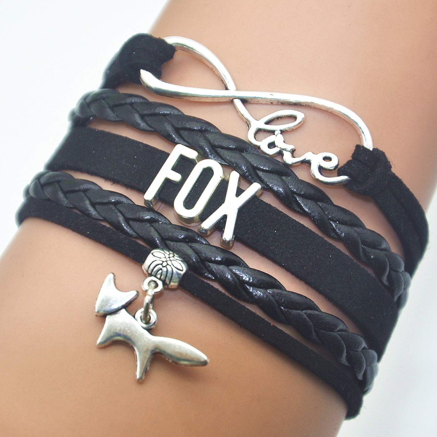 Fox Bracelet Infinity Love Charm Bracelet Gifts For Women, Men, Adult Fox L – 02
