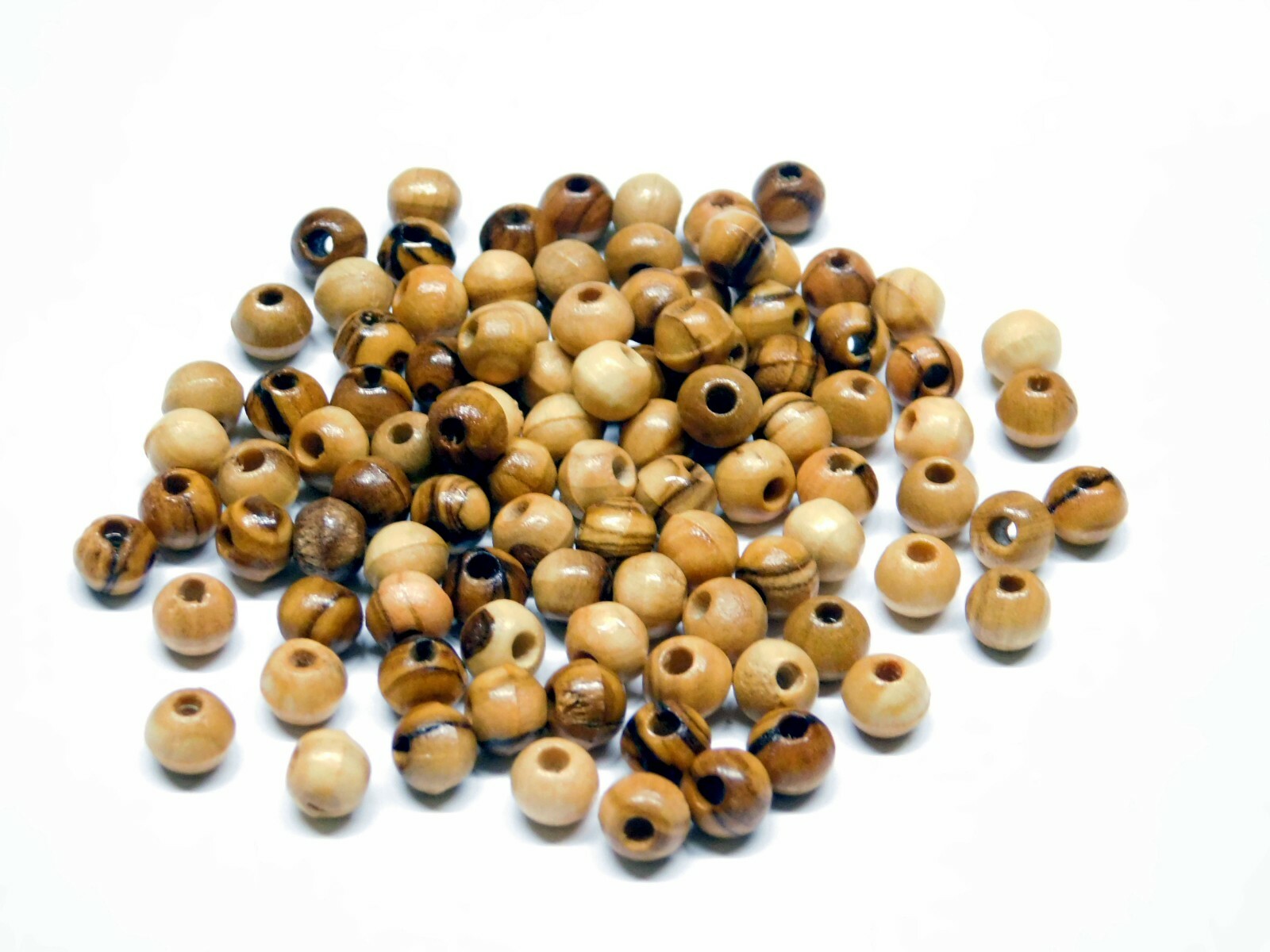 1000 Olive Wood Beads 7mm Round Shape Polished Hand Made Holy Land Jerusalem