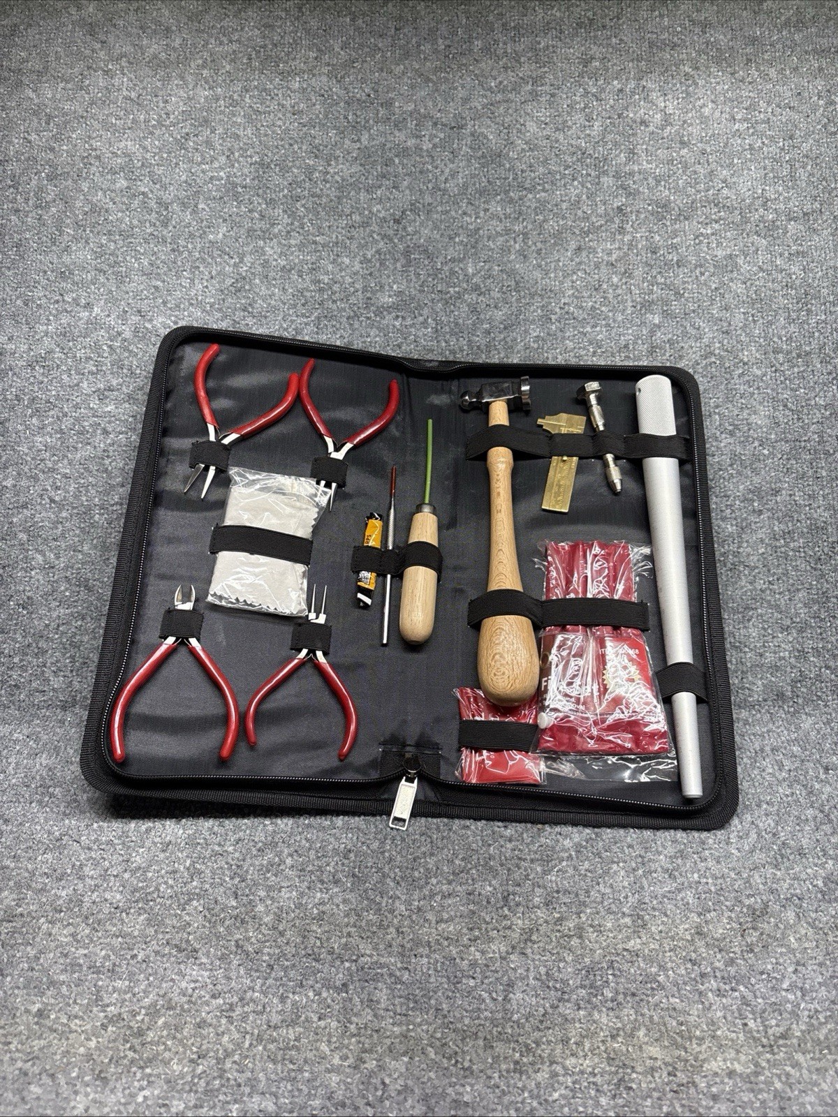 Complete 13-Piece Jewelry Crafting Kit with Portable Zipper Pouch—Adult Use