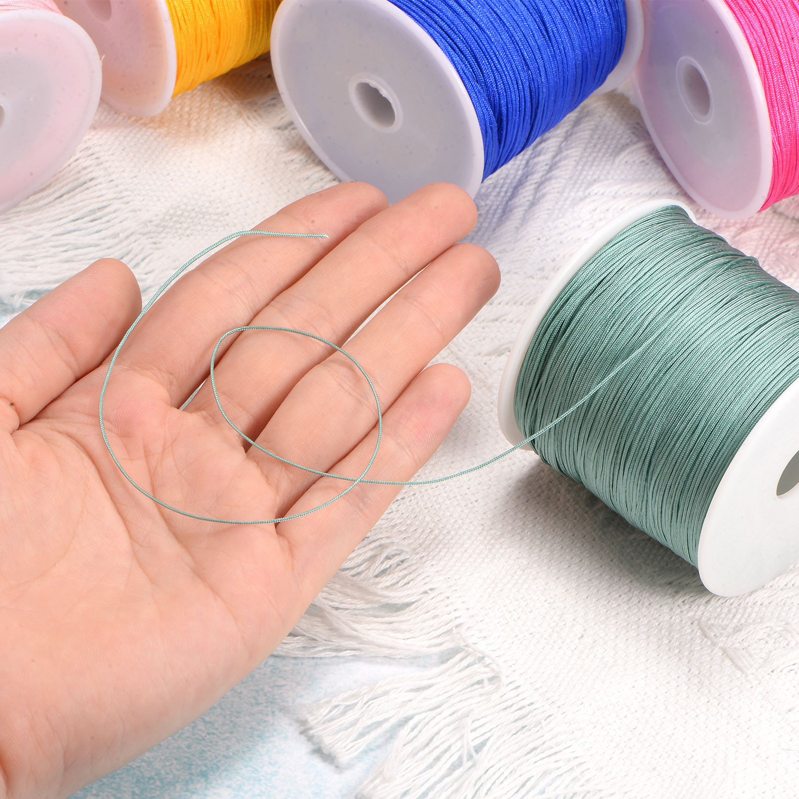 0.6mm Nylon Satin Cord 164 Yards Bracelet String Beading Thread Gold