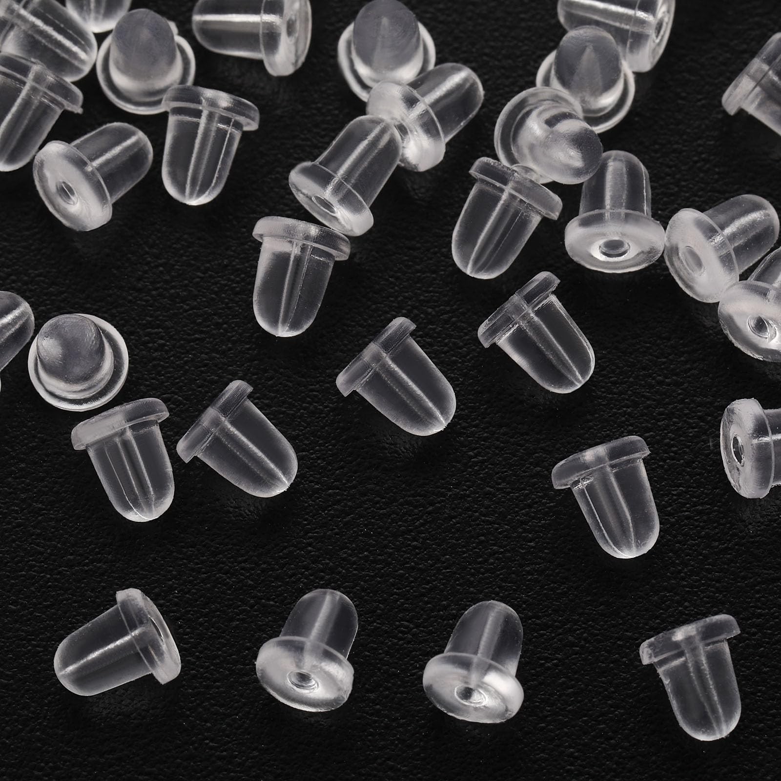200PC Heavy Duty Rubber Earring Backs Sleeves Holders Stoppers Nuts Silicone