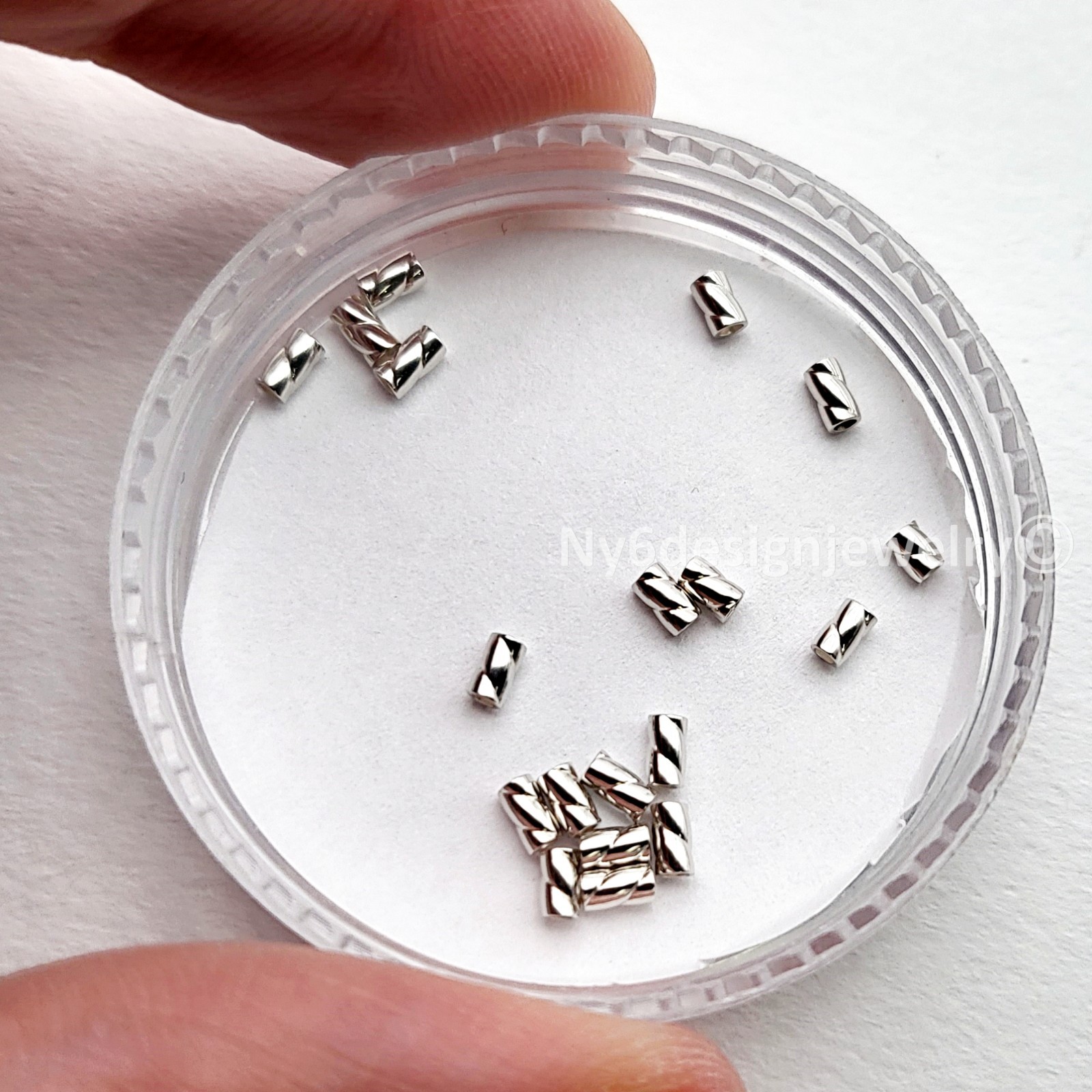925 Real Sterling Silver Tube Crimp Beads –2x3mm 20pcs| Jewelry Findings