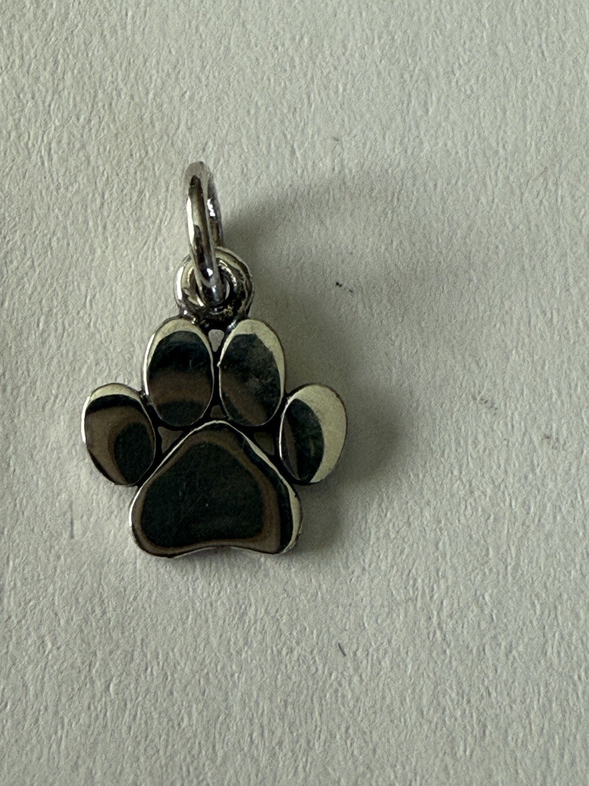 Sterling Silver Paw Print Charm – Pet Charm – Flat 13x9mm