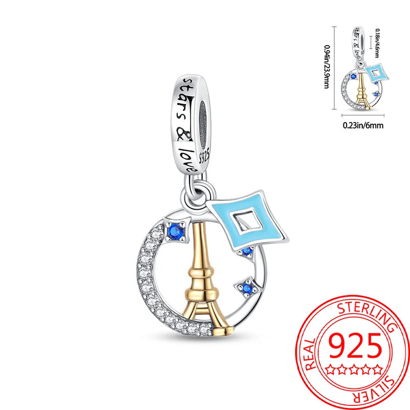 Tower Plane Travel Charms Pendant Beads for Bracelet Necklace Jewelry DIY