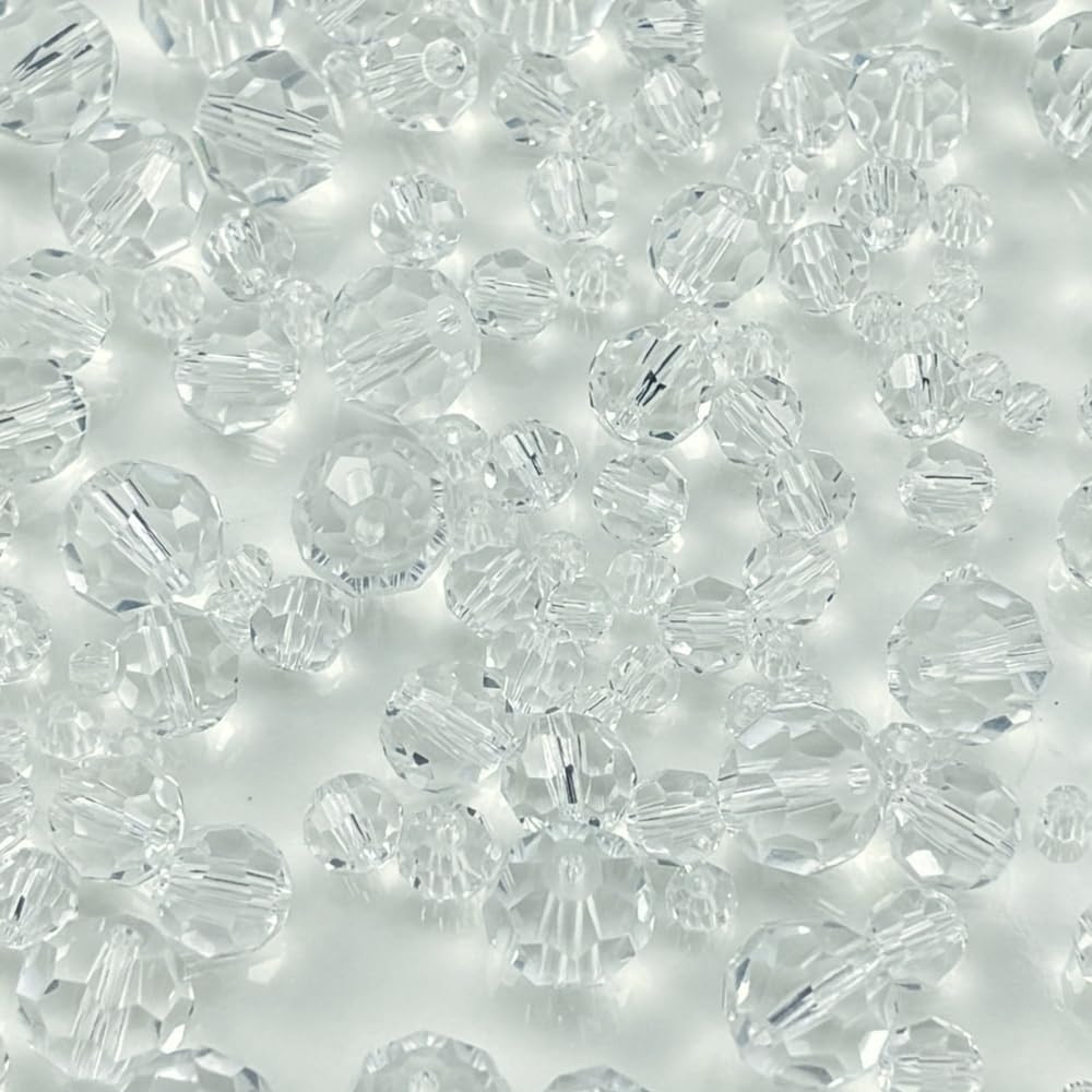 480Pcs Crystal Glass Beads 3Mm 4Mm 6Mm 8Mm 10Mm round Faceted Glass Spacer