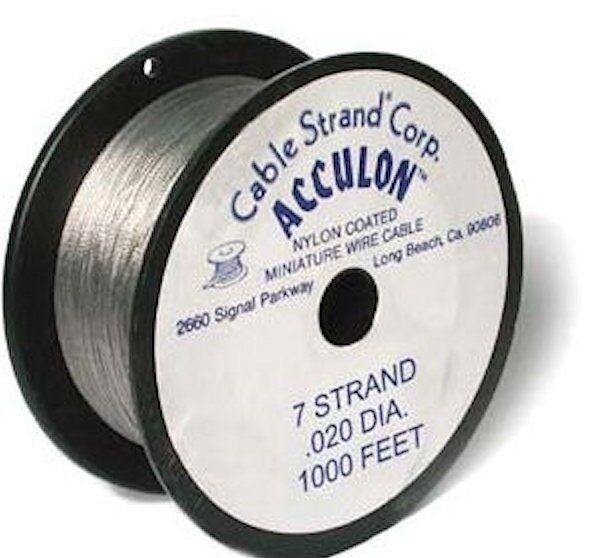 Beading Wire,1000 Feet Clear Stainless Steel 7 Strand 0.020″ Diameter Tiger Tail