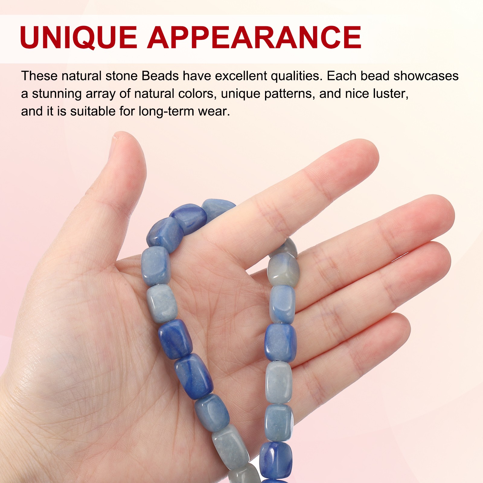 Natural Stone Gemstone Beads 15″ 12x8mm Cuboid Spacer Bead, Sapphire Blue