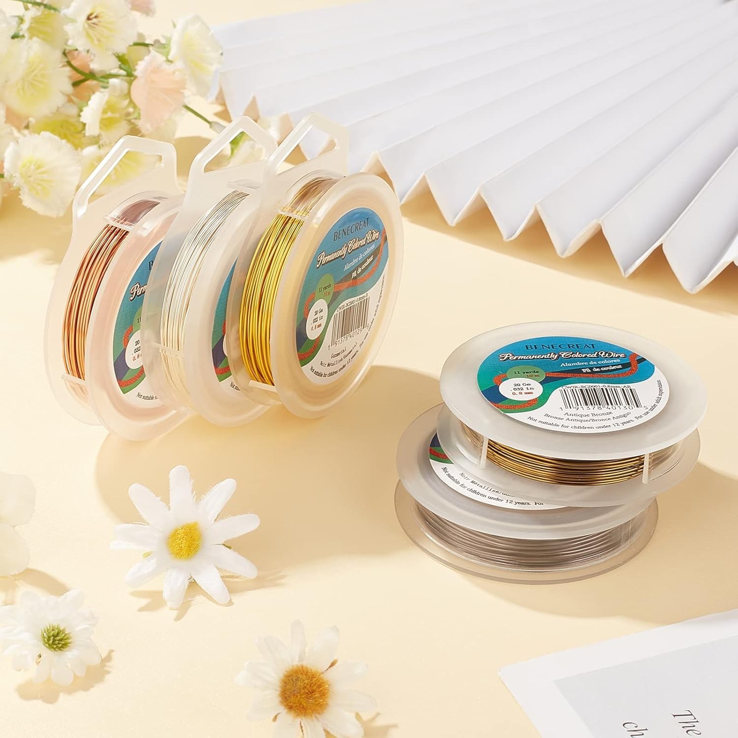 20GA 10M/11Yard Copper Wire Permanently Colored Wire, Silver Color