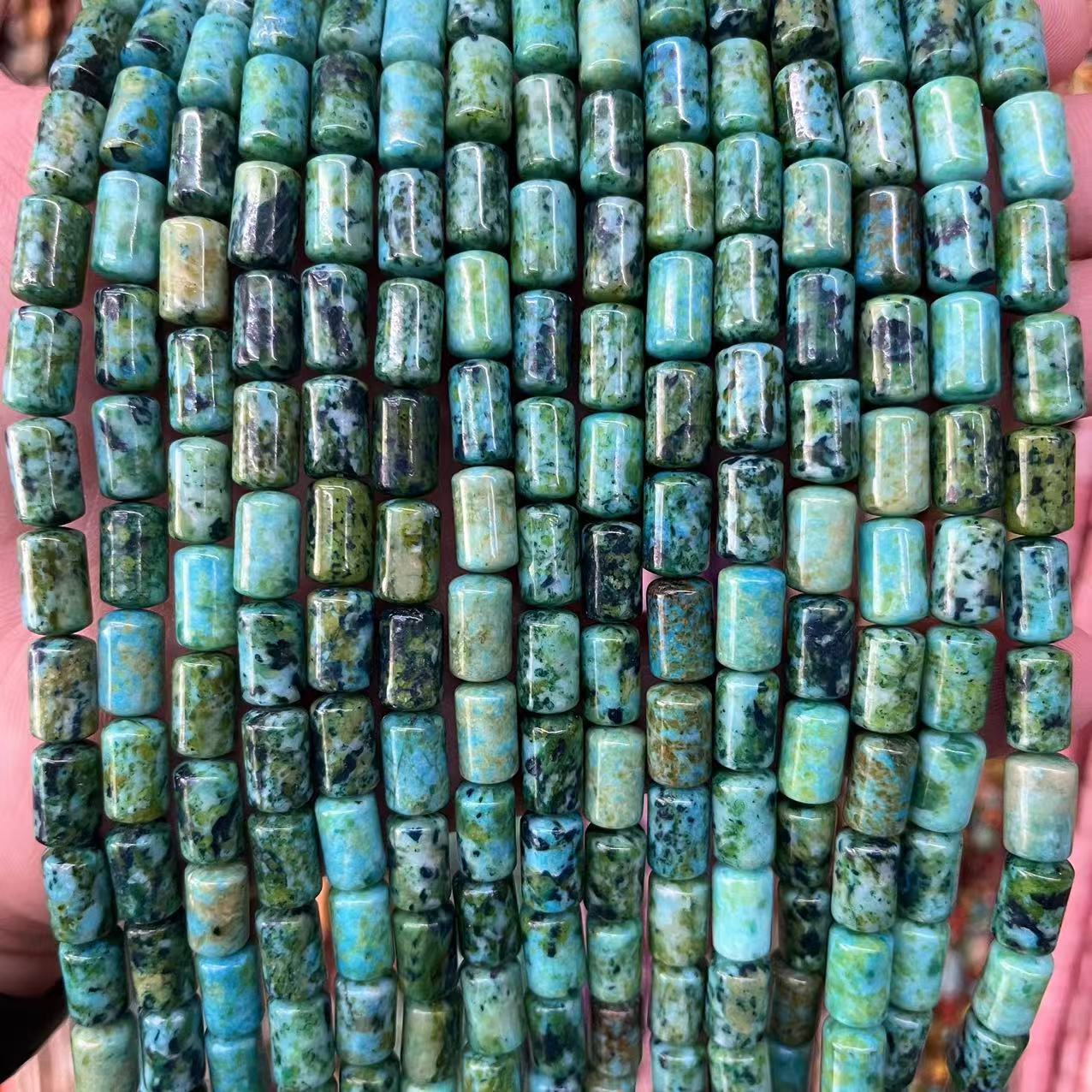 6x10mm Cylinder Natural Imperial Jasper Bucket Shaped Beads for Jewelry Making
