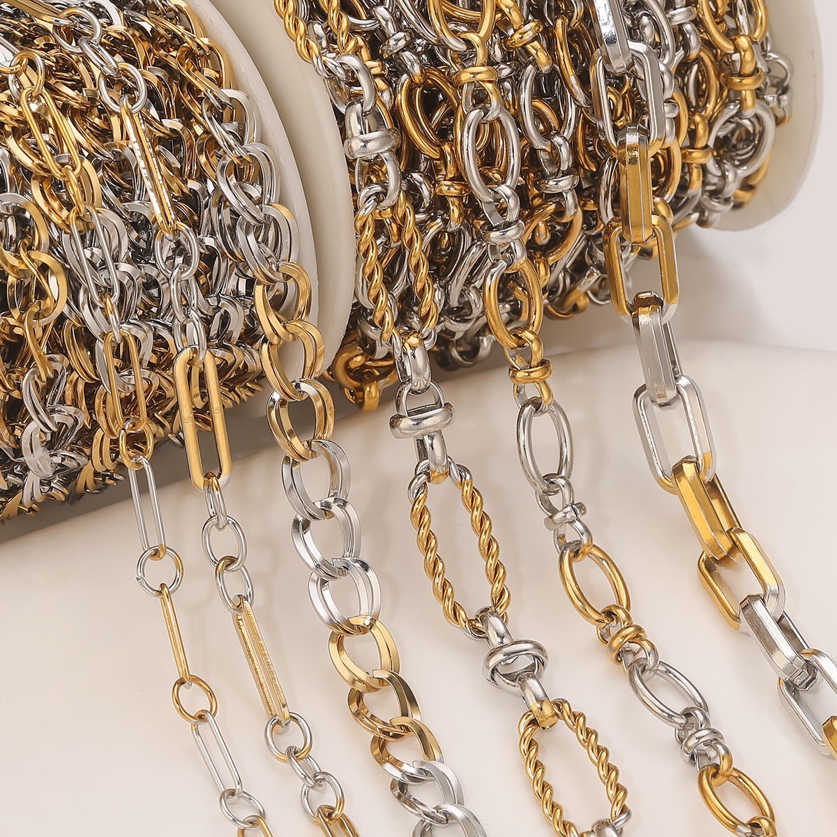 1Foot No Tarnish Stainless Steel 18K PVD Gold Plated Chunky Chain 9mm SSF128