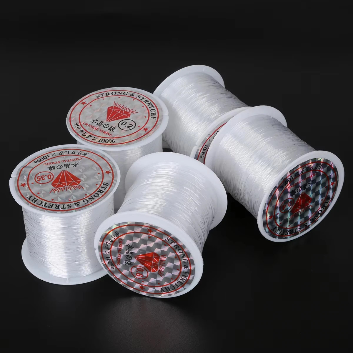 0.2-0.8Mm Clear Nylon Beading Line Non Elastic Invisible Jewelry String for DIY