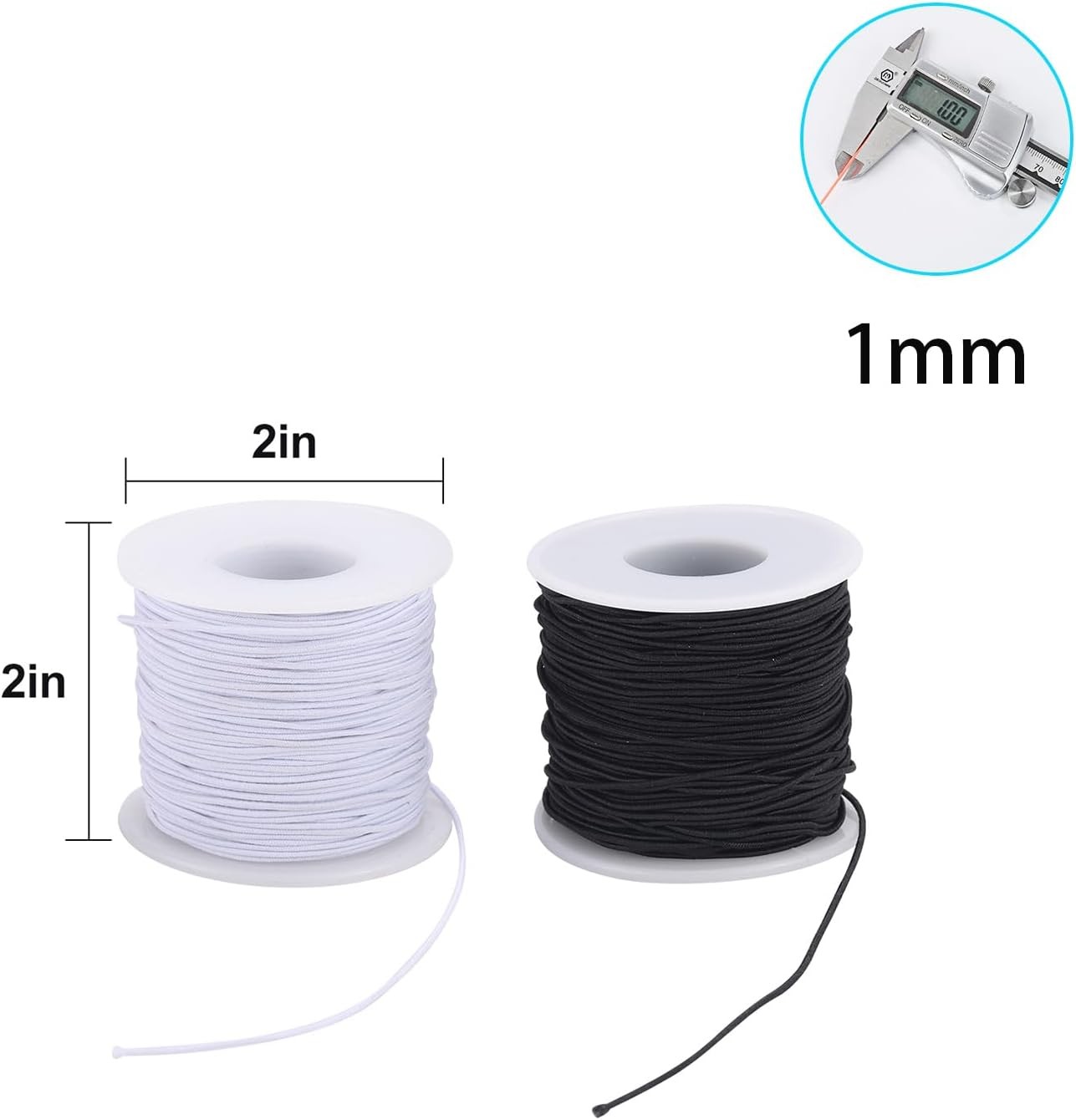 Stretchy String for Bracelets, 2 Rolls (1.0mm) 330 Feet Sturdy Elastic String C