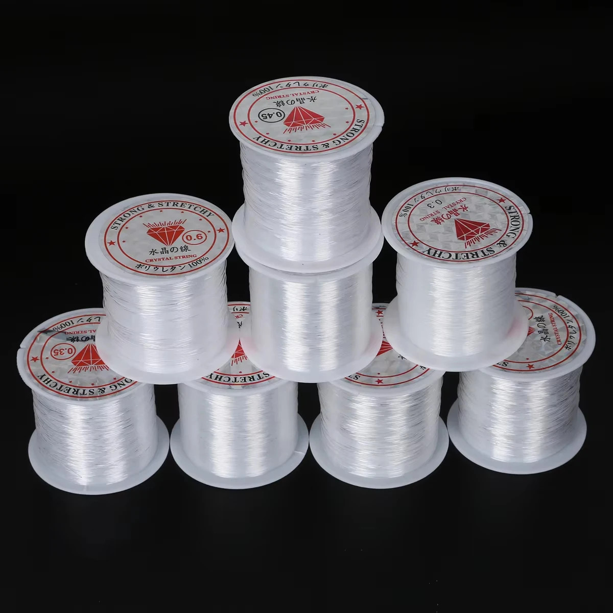 0.2-0.8Mm Clear Nylon Beading Line Non Elastic Invisible Jewelry String for DIY