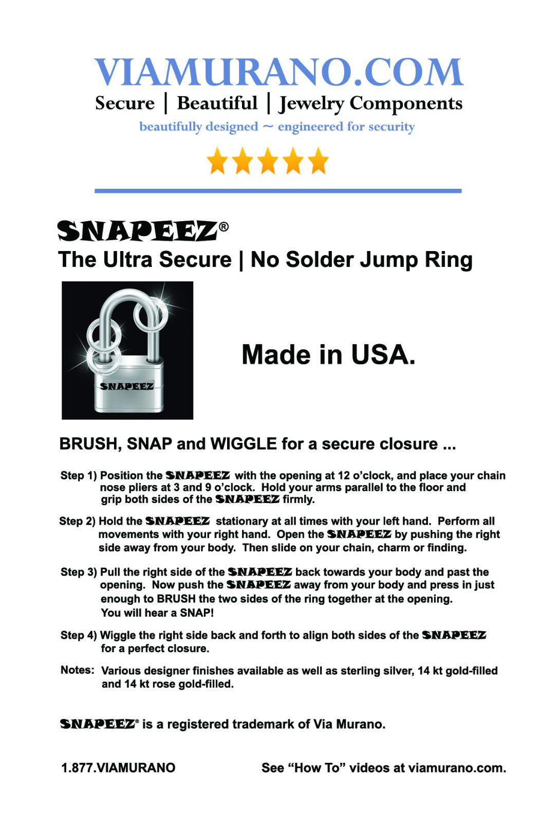 SNAPEEZ® II ULTRAPLATE® 24 kt. Antique Russian Gold Jump Ring 7mm. Made in USA.