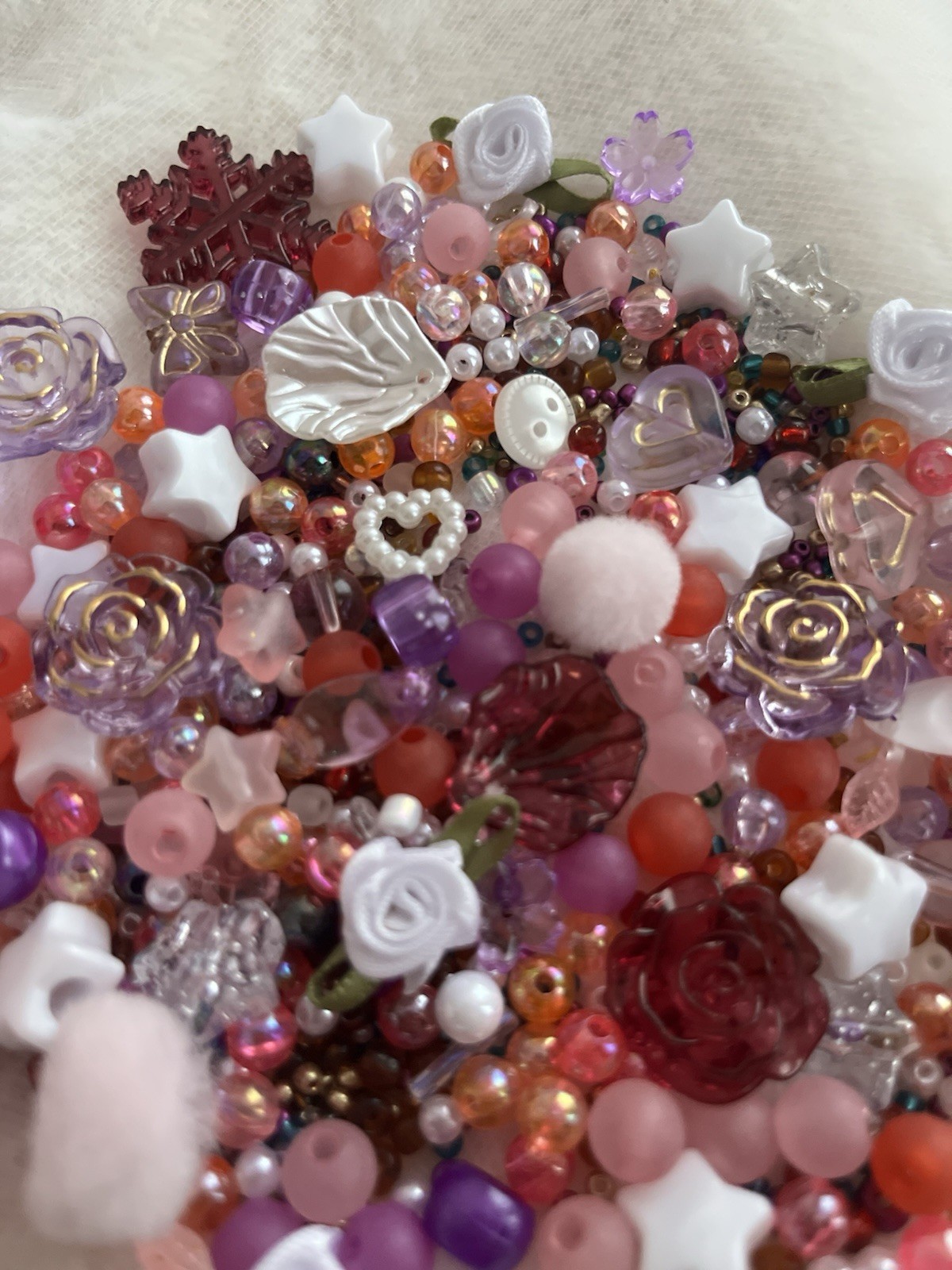 Lots of Mixed Shape Loose Multicolor Bead & Charm Lot for Jewelry Making