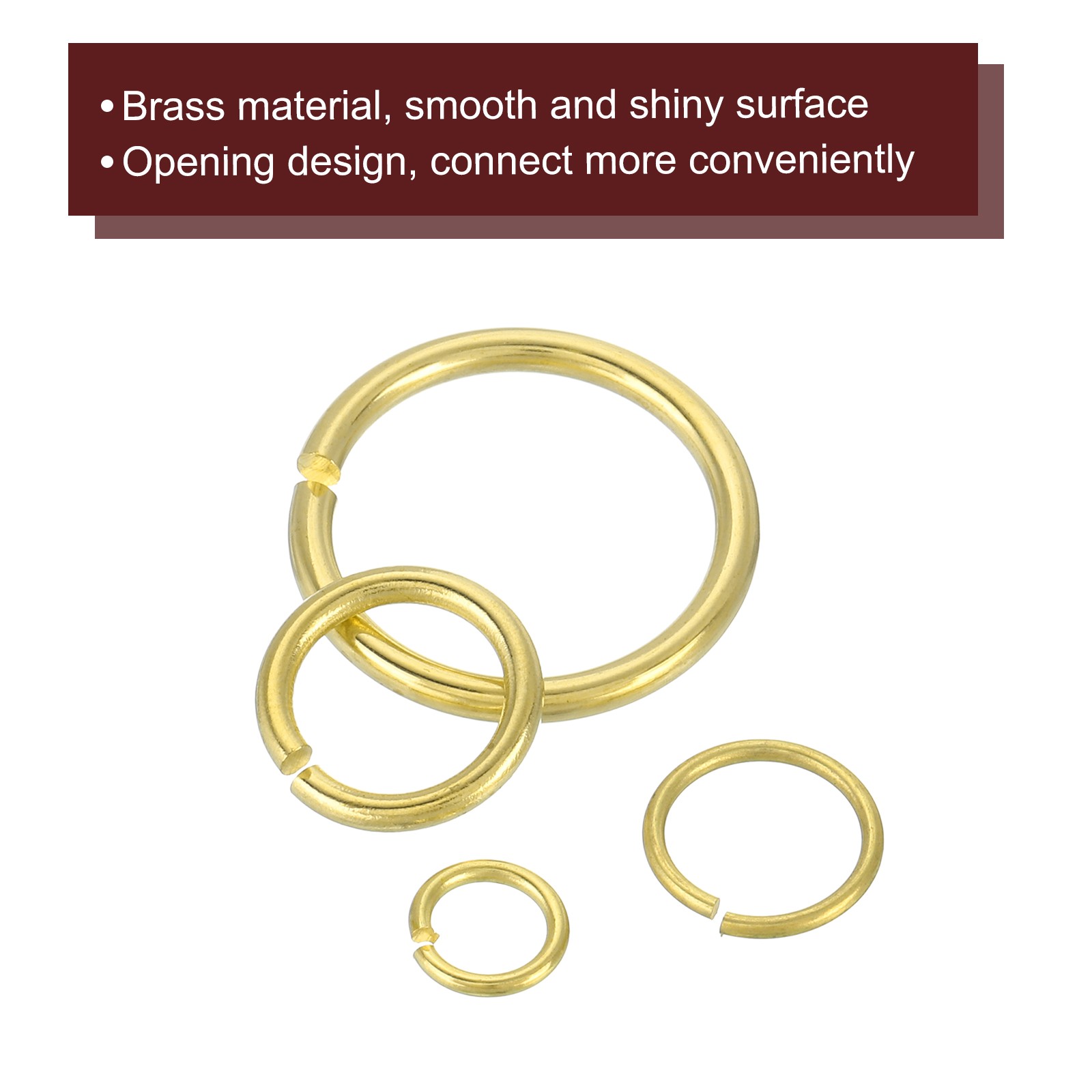 25Pcs Open Jump Rings 15mm/0.59″ Brass Jump Ring Connectors 1.5mm Thick O Rings
