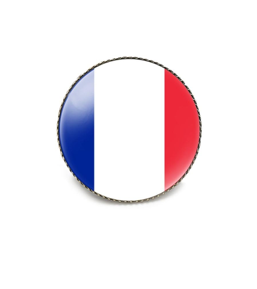 France Single Pin Brooch Badge United States USA America and France Cross Friend