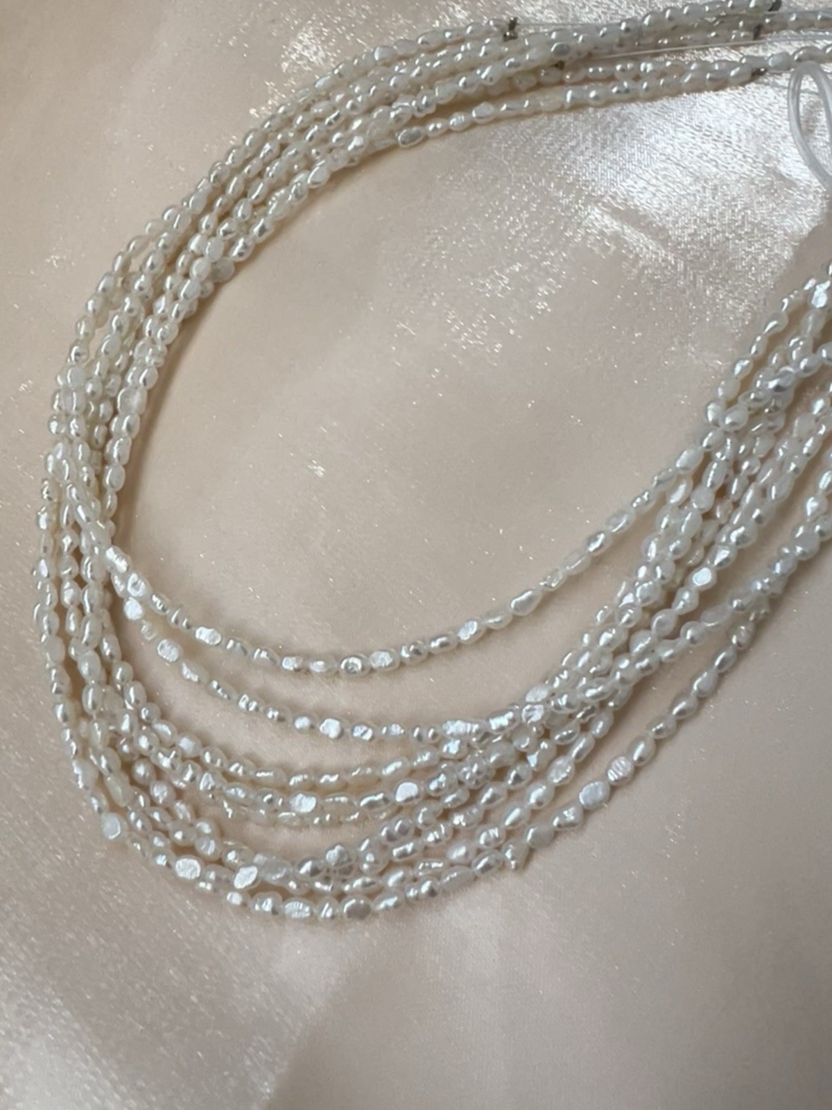Natural White Fresh Water Pearl Baroque Rice Beads 3-3.5mm Approx. 15” Strand
