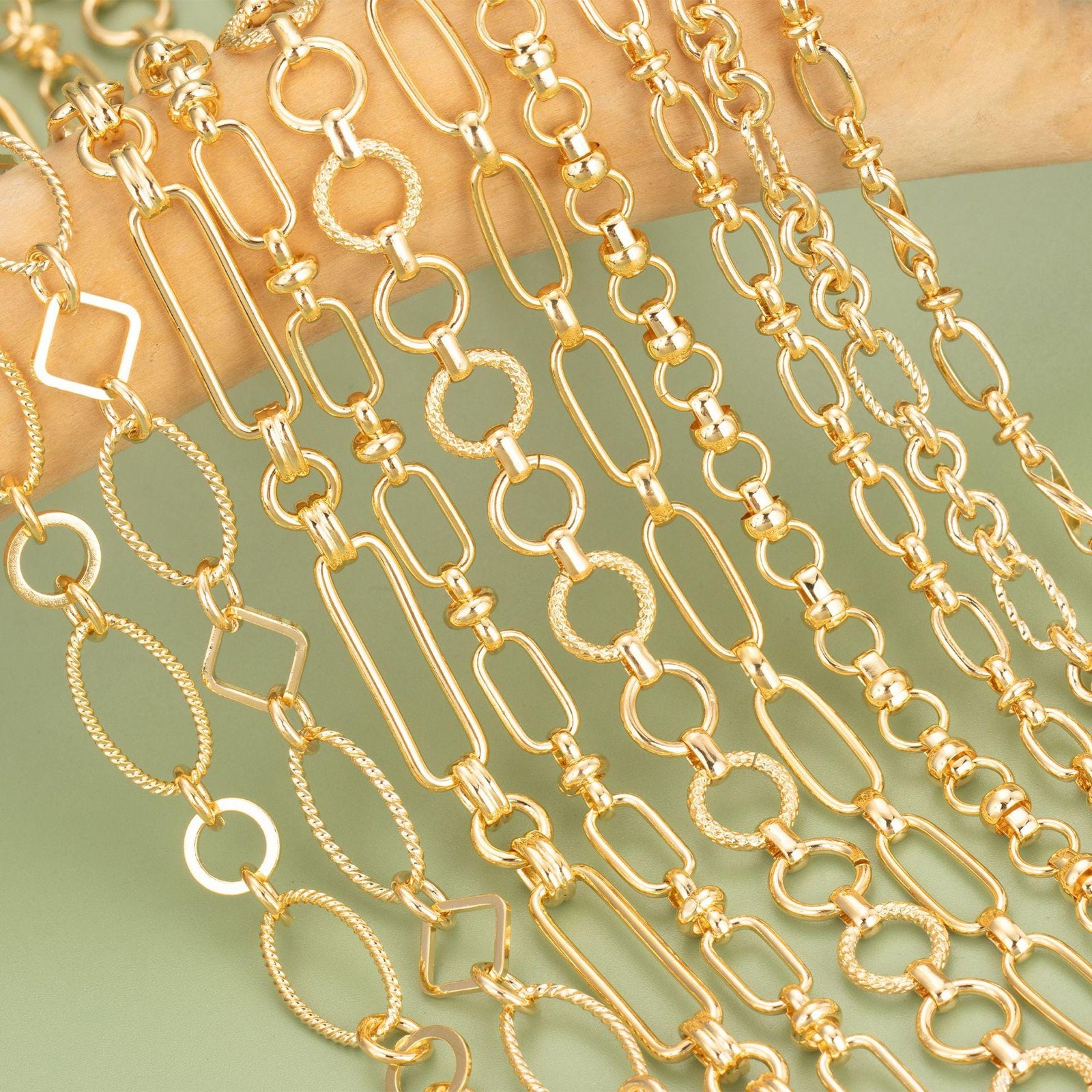 1Foot 18K Gold Plated Heavy Link Chain 7mm Wide Chunky Chain GBF357