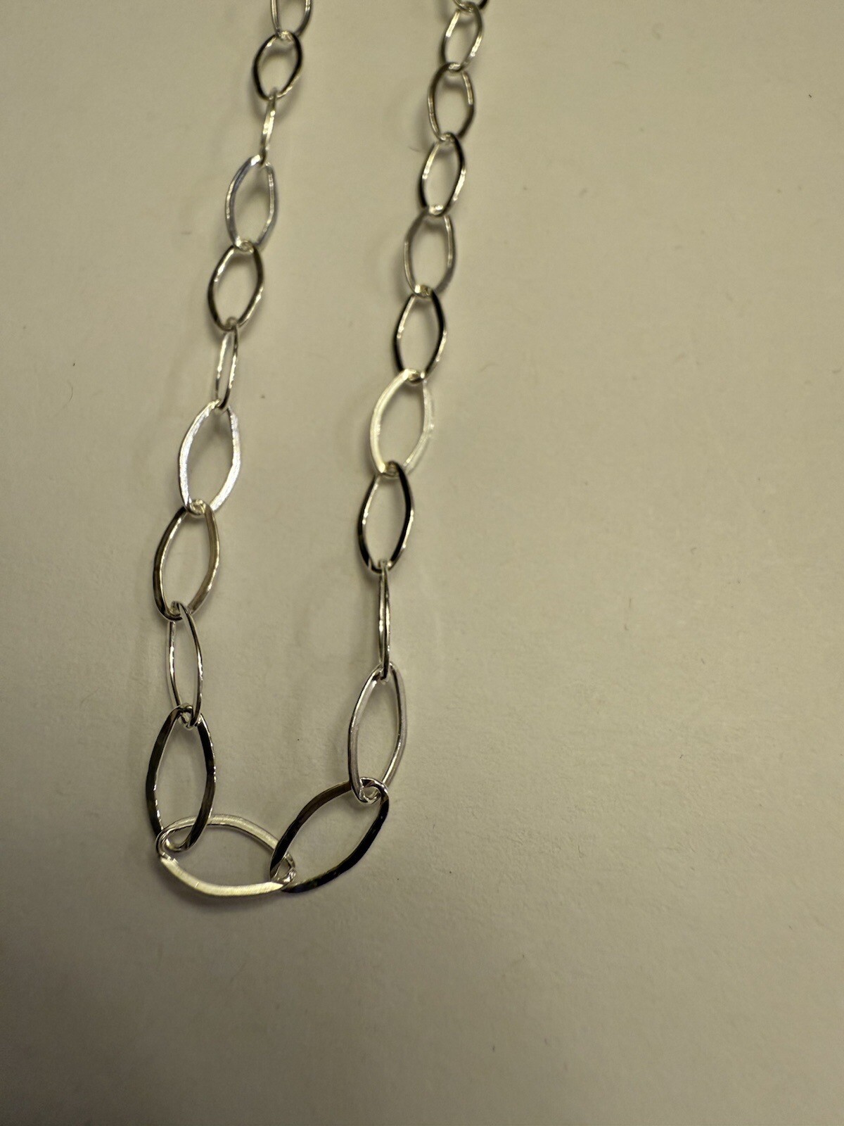 sterling silver oval flat chain 7.5×4.3mm 5ft