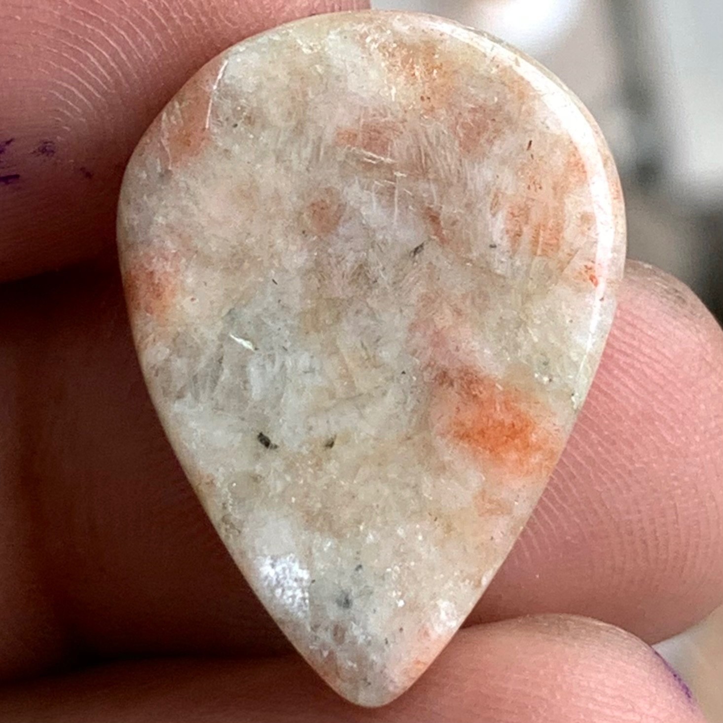 Natural Sunstone 24 Ct Pear Cabochon | 18.40×25 mm Loose Gemstone