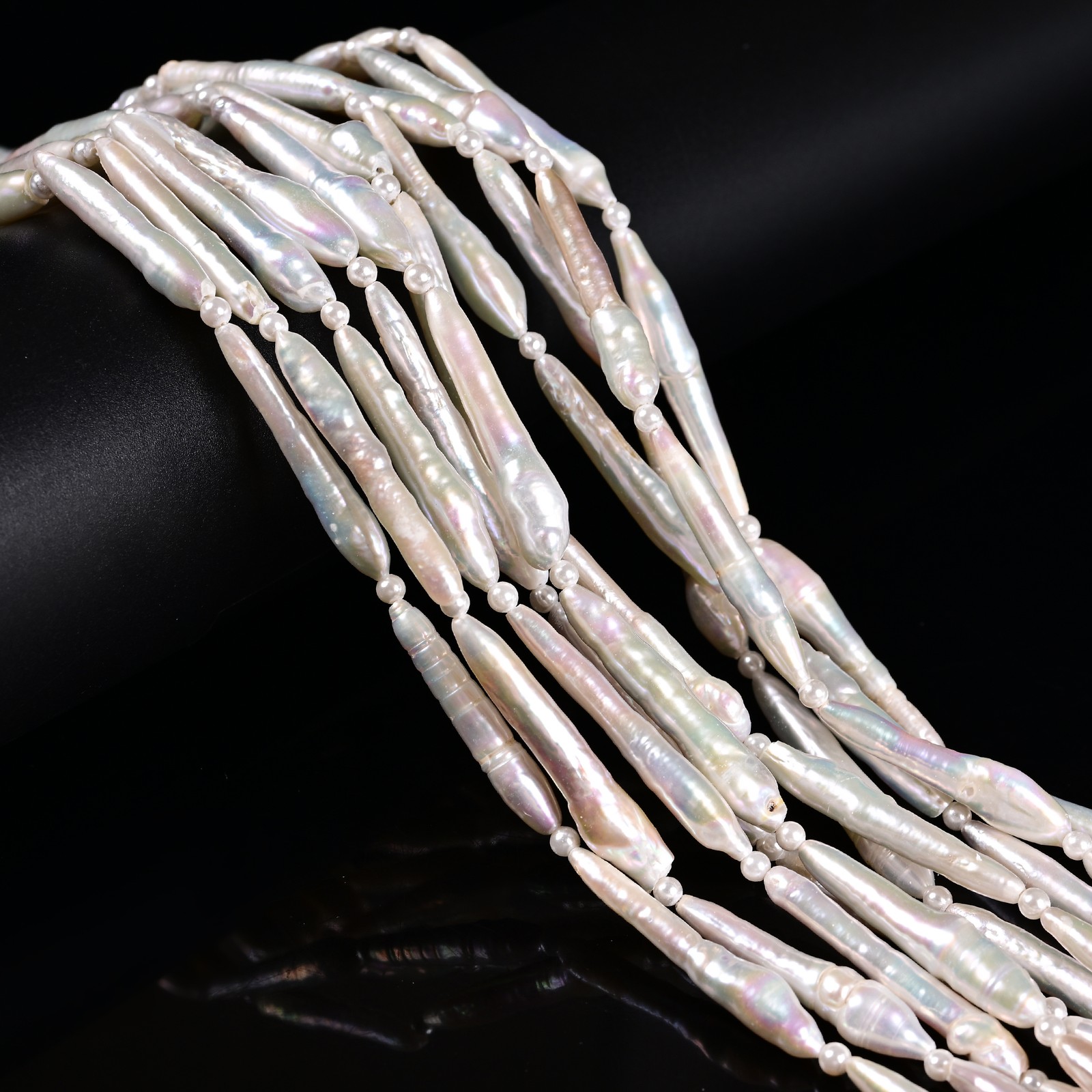 Natural White Fresh Water Pearl Long Stick Shape Beads Size 5x35mm 15.5” Strand