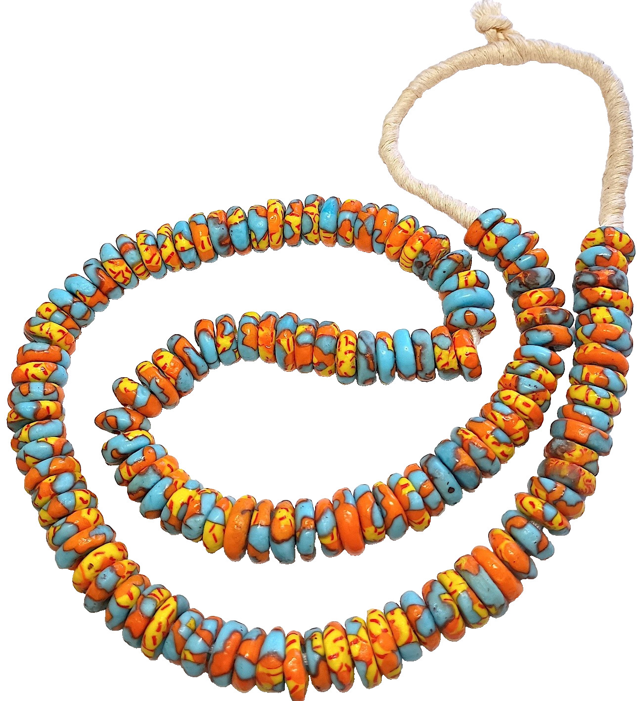 Bead Strand, African, Glass Spacers, 11 mm, 150 Pieces, 2.5 mm Beading Holes