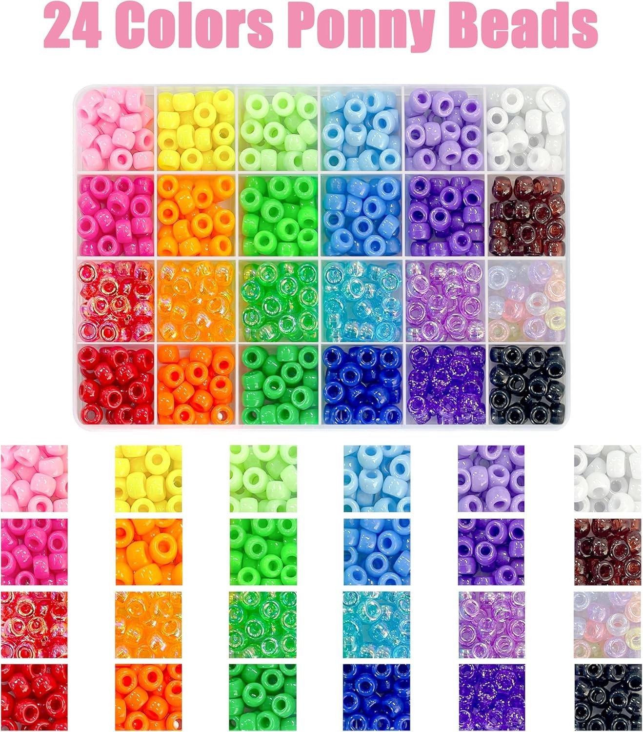 1000PCS Bracelet Making Kit, Friendship Jewelry Necklace Bracelet kit 24 Colo…