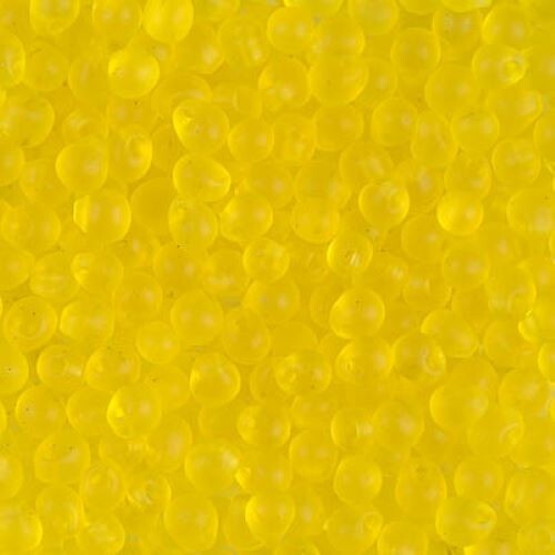 DP-136F, Matte TRANSPARENT Yellow, 10g, 3.4mm drop/fringe beads, (db-23)
