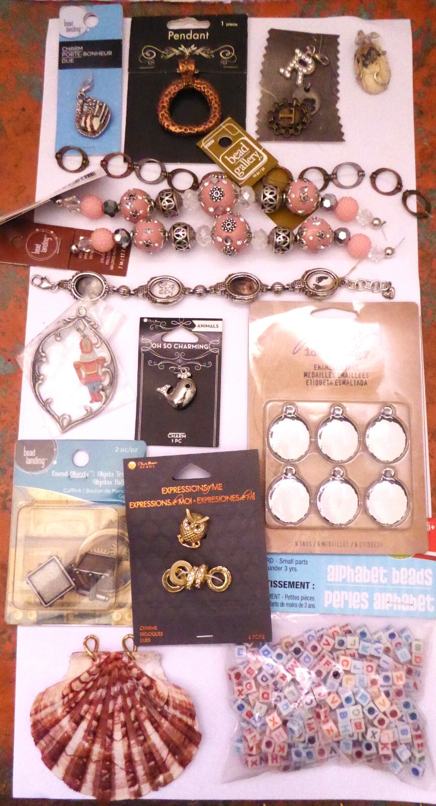 Mixed Lot New Jewelry Findings Beads Parts & Charms Jewlery Shell Pendant