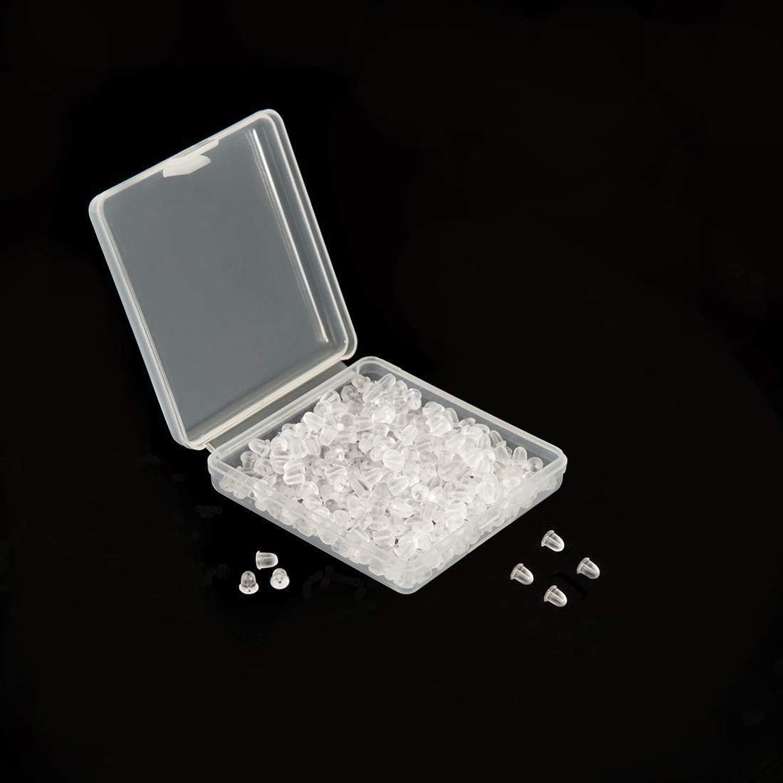 Portable 1200 Pcs Clear Silicone Earring Backs – Easy-to-Use Earring Accessories