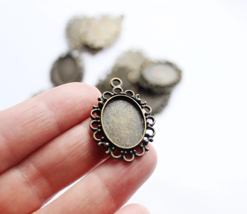 10 pcs oval blank for jewelry making cameo cabochon base supplies DIY (ov030)