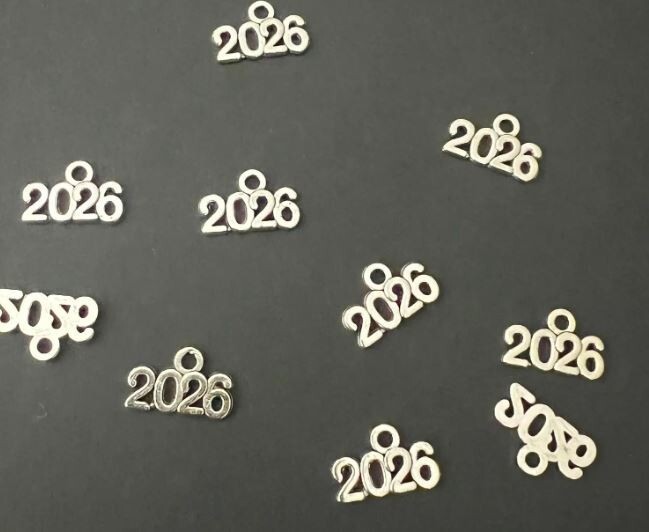 10 pieces – New YEAR 2026 Charms Tibetan Silver Alloy 14 x 9 mm FREE SHIPPING!