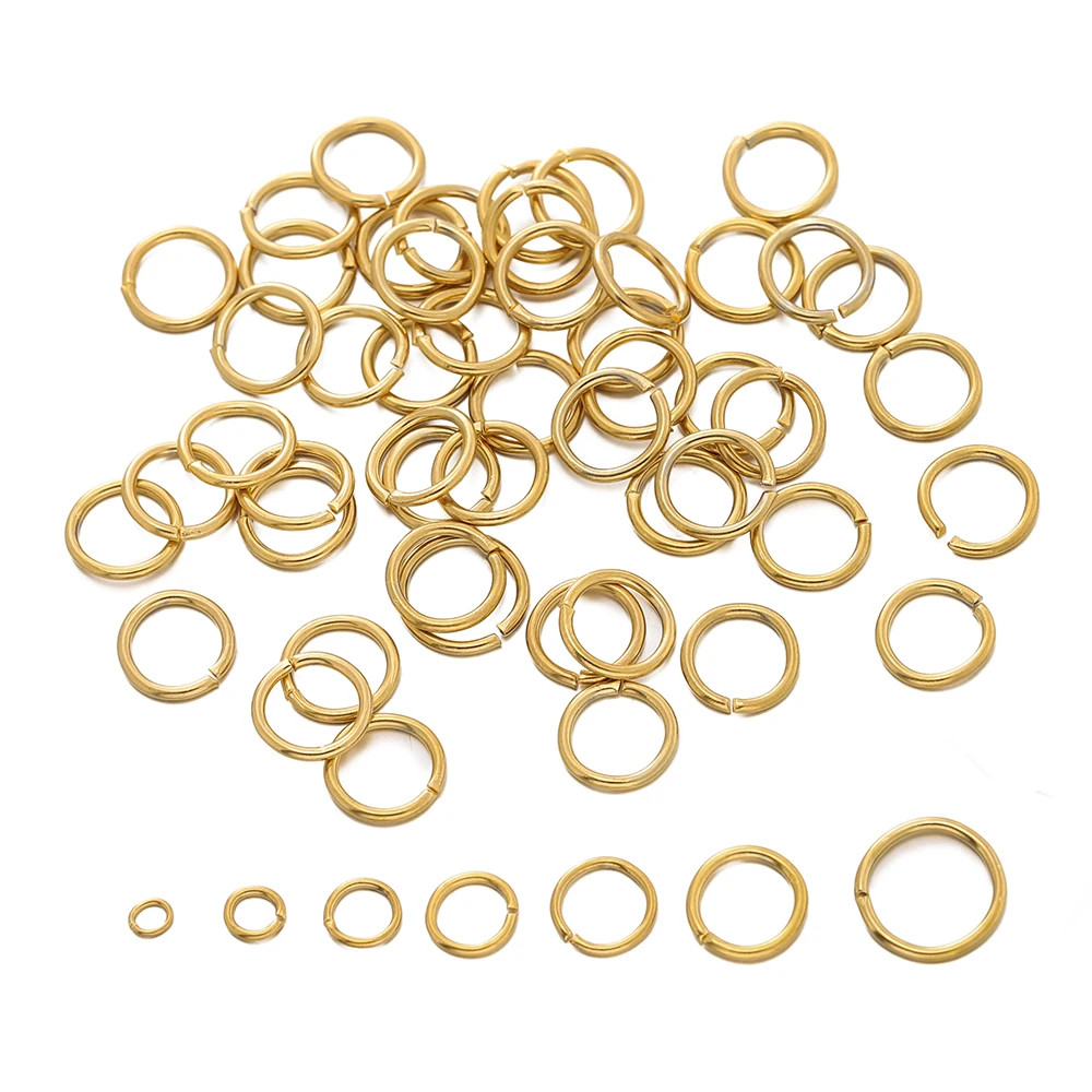 20Pcs/Lot Gold Stainless Steel Jump Rings 3-10Mm Open Split Ring Connectors for