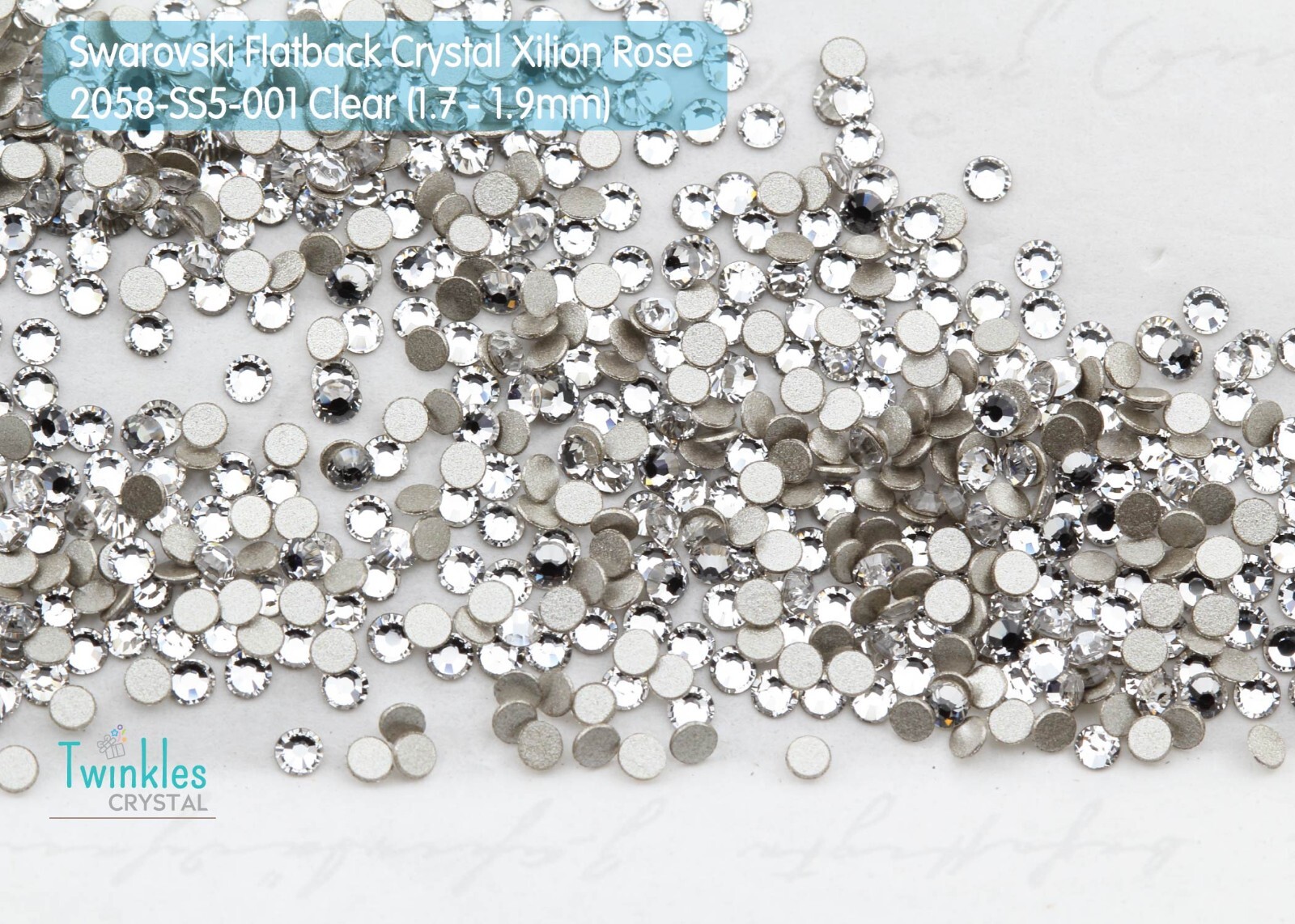 1.7mm (36-144pcs) Clear – Swarovski FlatBack Crystal Foil – 2058-SS5-001F