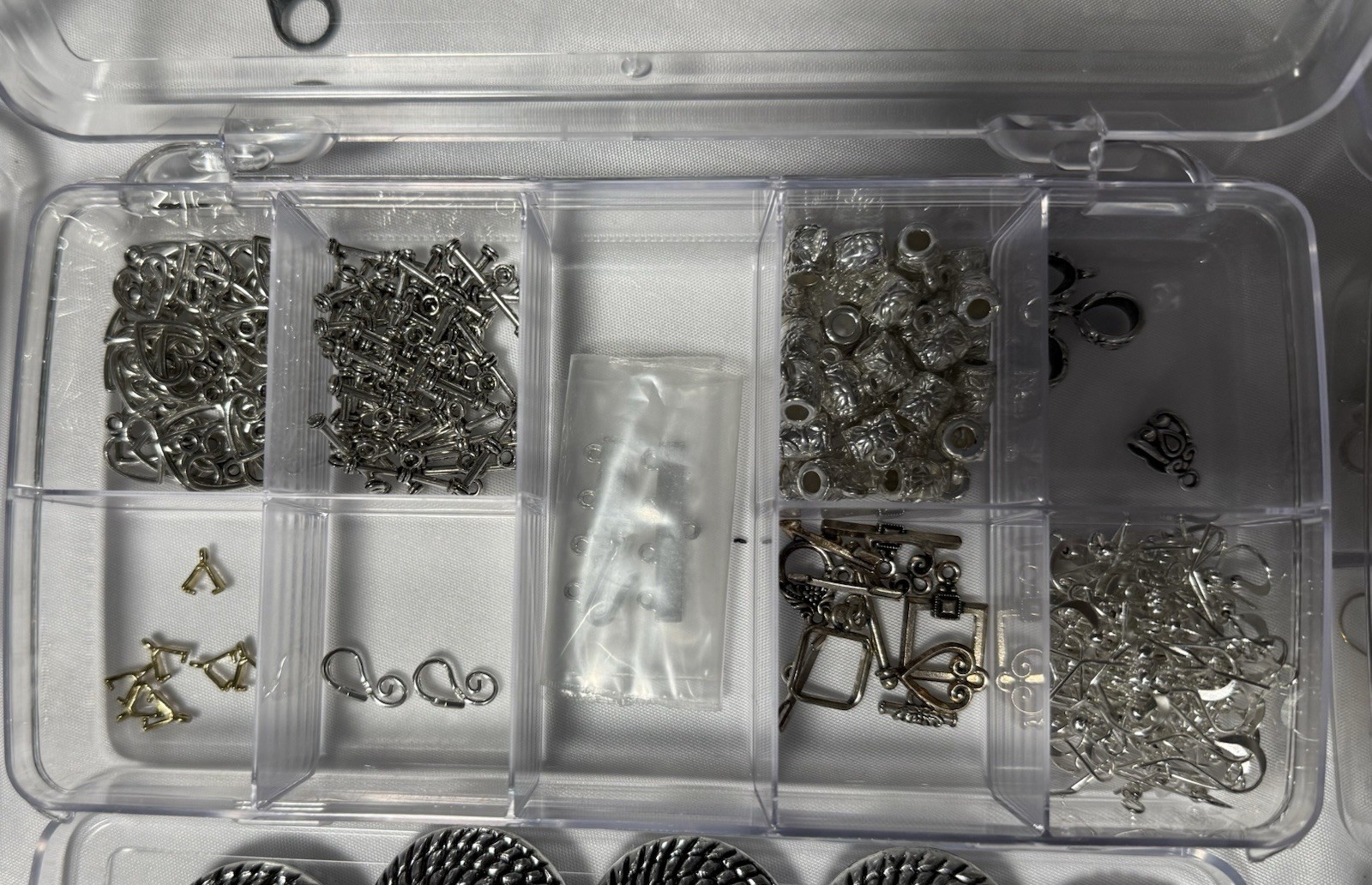 DeStash Lot 1: Findings; Stone & Glass Beads; Jewelry Making Supplies, Tools+
