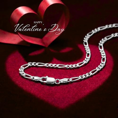 DSS 925 Sterling Silver Necklace for Women Lobster 16.0 Inches 3.0 Millimeters