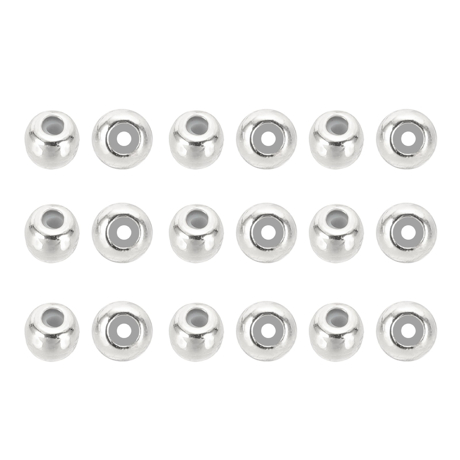 20 Pcs 3mm Stopper Positioning Spacer Beads, Silver Tone