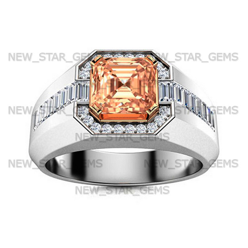Morganite Lab-Gemstone Ring For Men’s 925 Sterling Silver Ring Handmade Jewelry