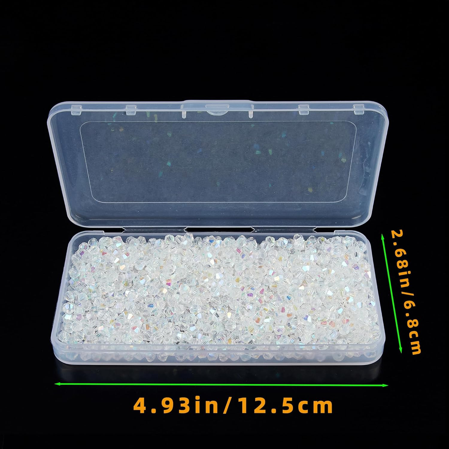 1100PCS 4Mm Bicone Crystal Glass Beads for Jewelry Making, Sparkling Mini Beads