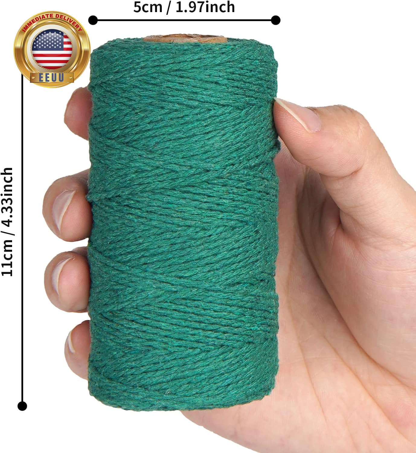 Green Garden Twine for Crafts – 328 Feet 2MM Natural Cotton Twine String for DI