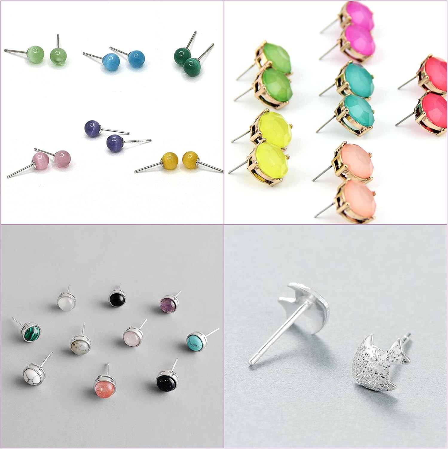 – Earring Posts, 300 pcs, Silver, Earring Studs for Jewelry Making, Earring Post